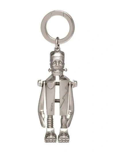 Prada Frankenstein's Monster Keyring In F0e5o Antiqued Silver