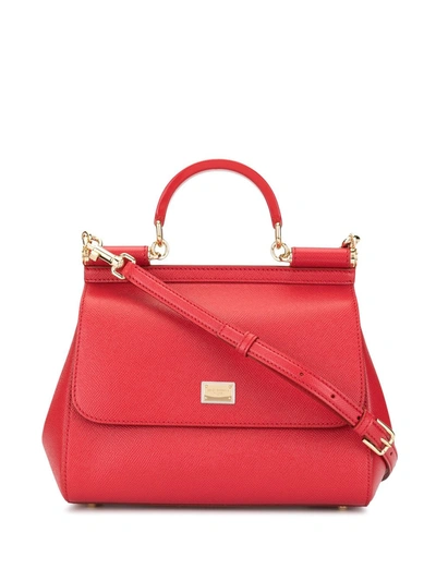 Dolce & Gabbana Top Handle Shoulder Bag In Red