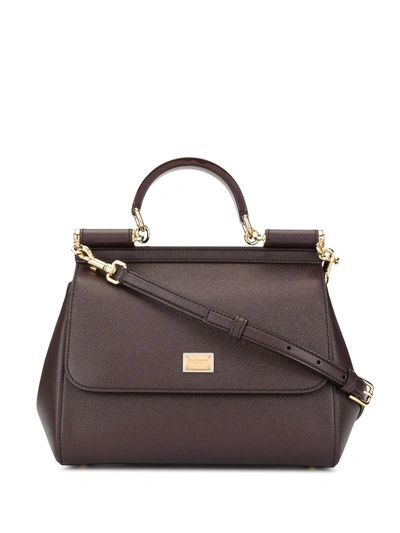 Dolce & Gabbana Top Handle Shoulder Bag In Brown