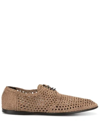 Dolce & Gabbana Perforated Derbies In Brown