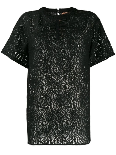 N°21 Lace Embroidered Blouse In Black