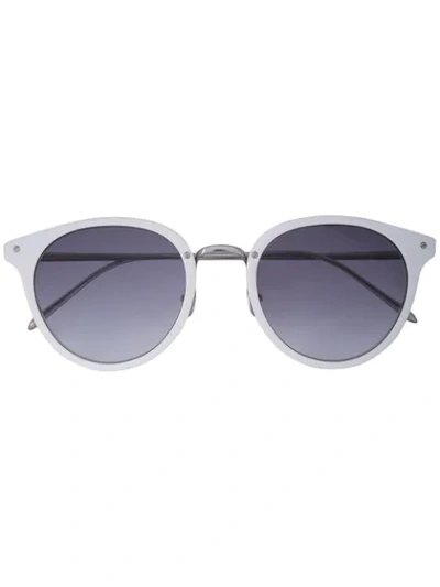 Linda Farrow Round Sunglasses In White