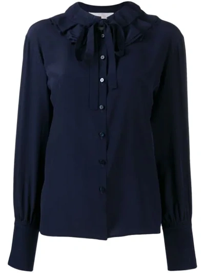 Chloé Pussy Bow Blouse In Blue