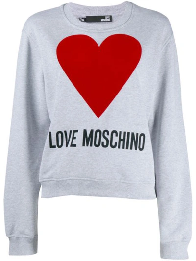 Love Moschino Loose-fit Logo Sweatshirt In Grey