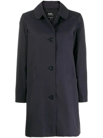 A.p.c. Button-up Coat In Blue