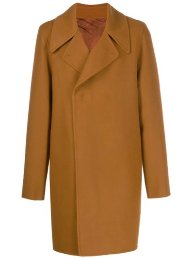 Rick Owens Concealed Fastening Soft Coat In Rust