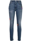 Gucci Patches Skinny-fit Jeans In Blue ,multicolour