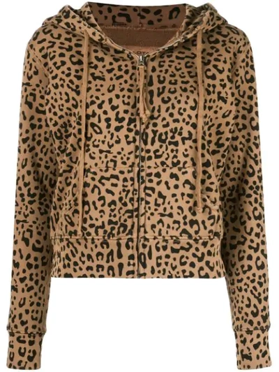 Nili Lotan Callie Leopard-print Hoodie In Brown