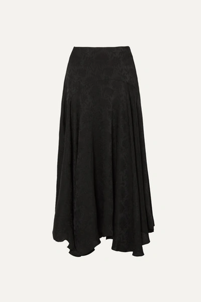 Chloé Flou Thistle-jacquard Midi Skirt In Black