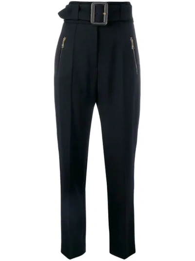 Roberto Cavalli Belted High Waist Trousers In Black