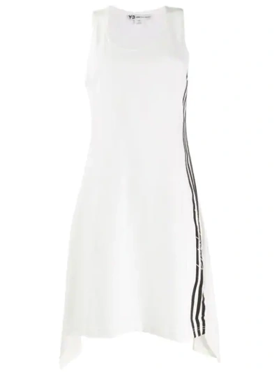 Y-3 Side Stripe Dress In White