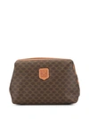 Pre-owned Celine Macadam Pattern Pouch In Brown