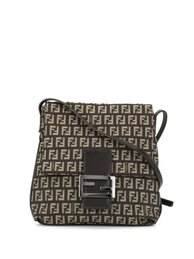 Pre-owned Fendi Zucca Pattern Shoulder Bag In Brown