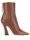 Fendi Ffreedom Square-toe Leather Ankle Boots In Brown