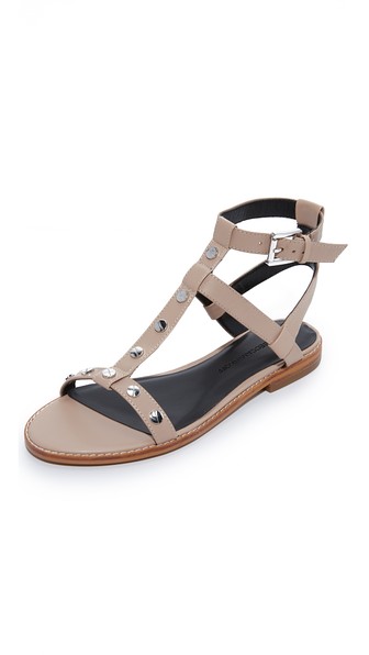 Rebecca Minkoff Sandy Studded Leather Gladiator Sandals In Nude | ModeSens
