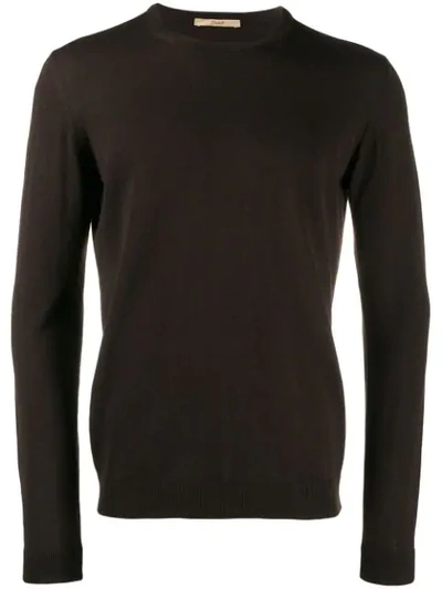Nuur Fine Knit Sweatshirt In Brown