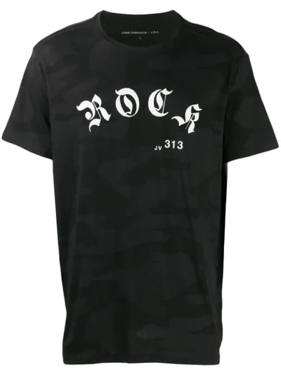 John Varvatos Printed 'rock' T-shirt In Black