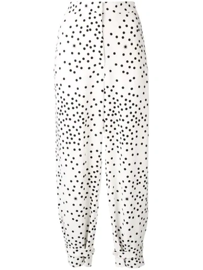 Stella Mccartney Polka Dot Tapered Trousers In White