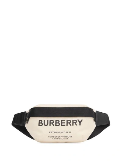 Burberry Medium Horseferry Print Cotton Canvas Belt Bag In Black