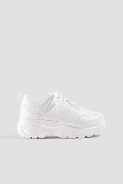 Na-kd Embossed Chunky Platform Trainers White