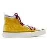 Lanvin Textured Hi-top Sneakers In Light Yellow