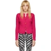 Versace Button-up Knitted Cardigan In A1230 Fuxia