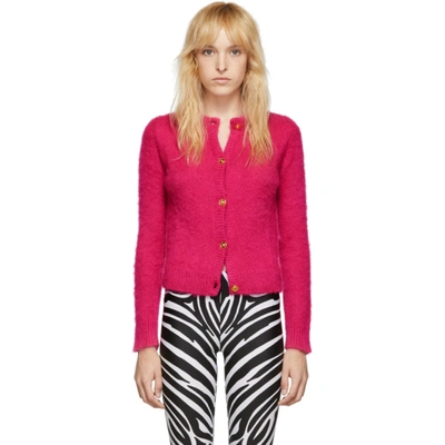 Versace Button-up Knitted Cardigan In A1230 Fuxia