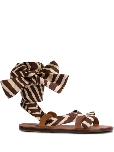 Brother Vellies Zebra Flat Sandals Brown