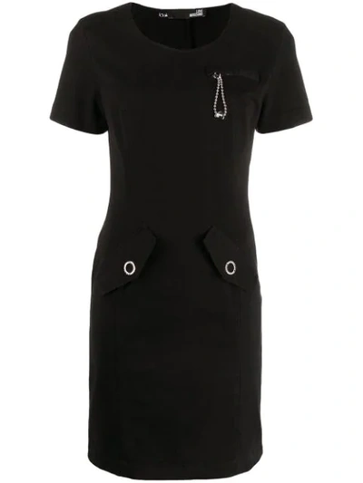 Love Moschino Short Slim-fit Dress In Black