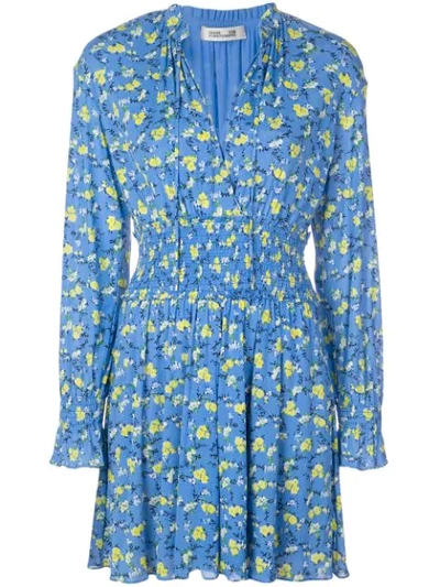 Diane Von Furstenberg Geblümter 'henrietta' Playsuit In Blue