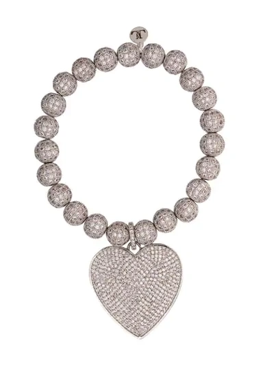 Lord And Lord Designs Embellished Heart Pendant Bracelet - Silber In Silver