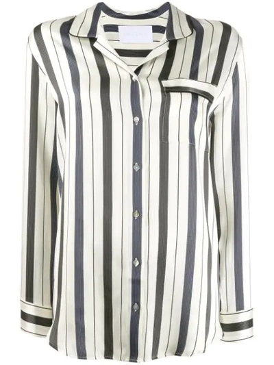 Asceno Oversized Striped Shirt In Neutrals