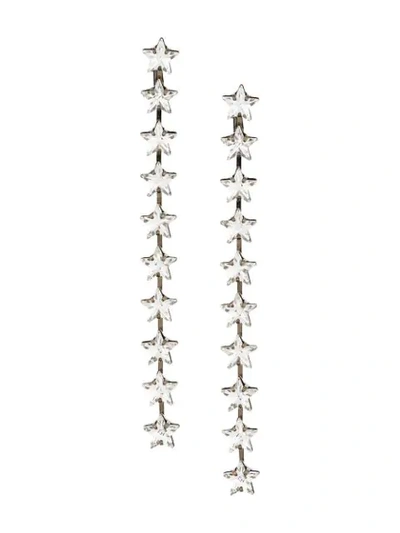 N°21 Crystal Star Earrings In Silver