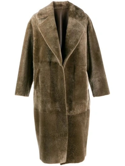 Blancha Reversible Oversized Coat In Green