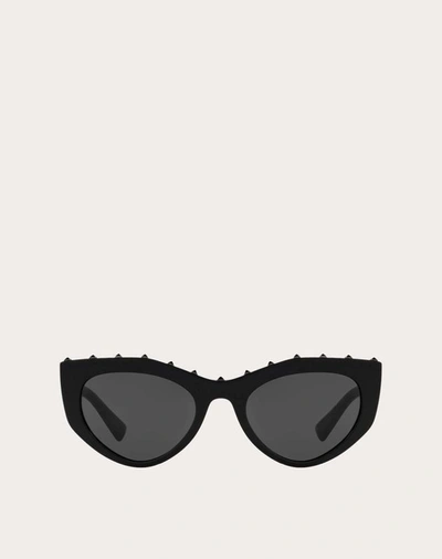 Valentino Occhiali Cat-eye Acetate Sunglasses With Studs In Black