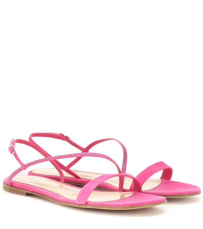 Gianvito Rossi Manhattan Suede Sandals In Pink
