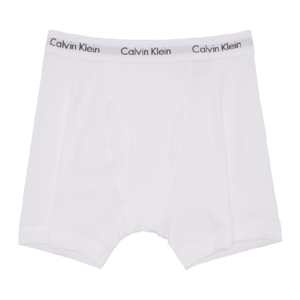 Calvin Klein Underwear Three-pack White Cotton Boxer Briefs In 100 ...