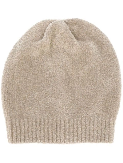 Brunello Cucinelli Brushed Cashmere Blend Beanie In Neutrals