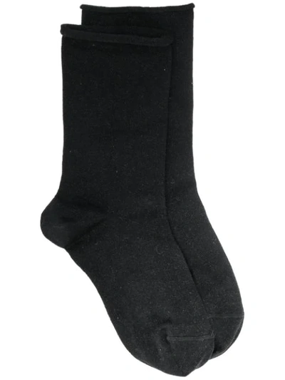 Brunello Cucinelli Fine Knit Socks In Black