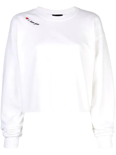 Cynthia Rowley I Love You Sweatshirt In White