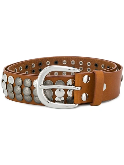 Isabel Marant Moha Studded Leather Belt In Brown