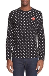 Comme Des Garçons Dot Print Long Sleeve Crewneck T-shirt In Black