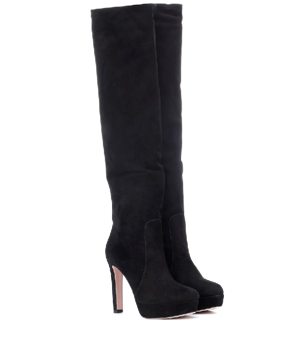 prada suede knee boots