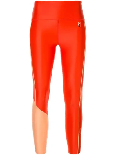 P.e Nation Cutshot 7/8 High-rise Leggings In Red ,pink