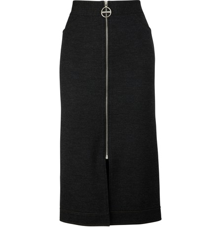 Givenchy Grey Midi Wool Skirt In Gris Fonce | ModeSens