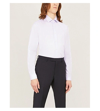 Corneliani Regular-fit Cotton Shirt In Lilac
