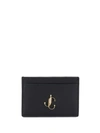 Jimmy Choo Umika Black Calf Leather Card Holder With Jc Logo