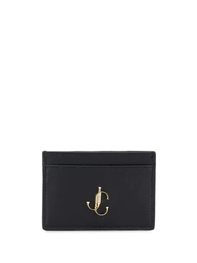 Jimmy Choo Umika Black Calf Leather Card Holder With Jc Logo