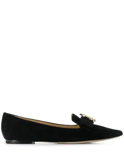 Jimmy Choo Gala Pointed-toe Ballerina Shoes In Black