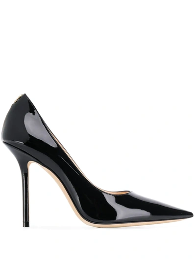 Jimmy Choo 100 Mm Love Patent Leather Pumps In Black